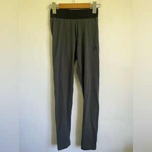 Adidas Asymmetrical Striped Logo Legging Tight Pant - Gray Black - XS